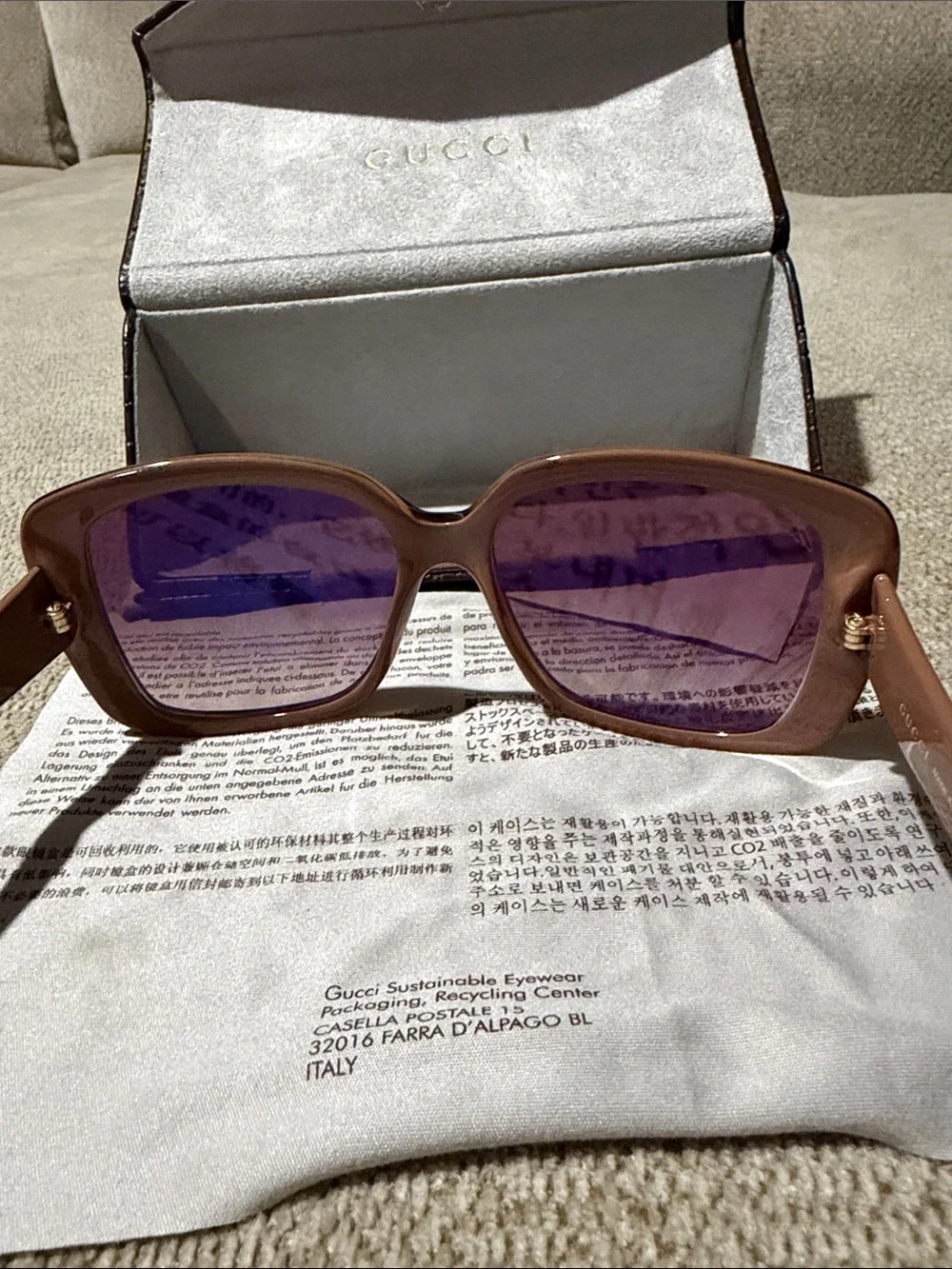 Gucci GG3574/S Brown Gradient Sunglasses w/ Original Case & Dust Cloth